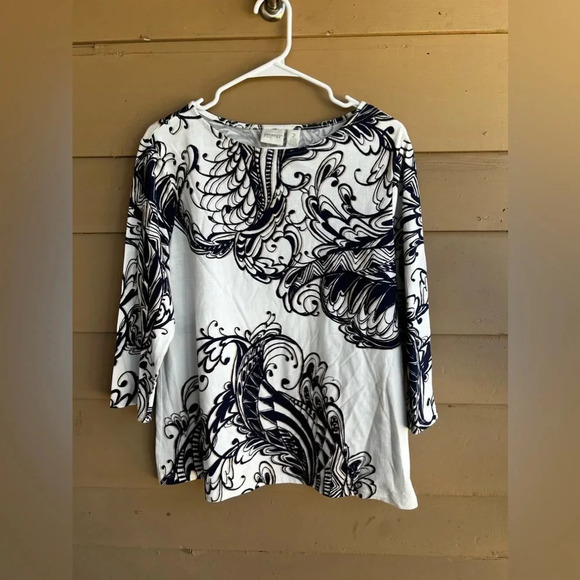 Zenenergy by Chicos Long Sleeve Top - Size Large (2) Modest Casual Boho - Picture 1 of 4